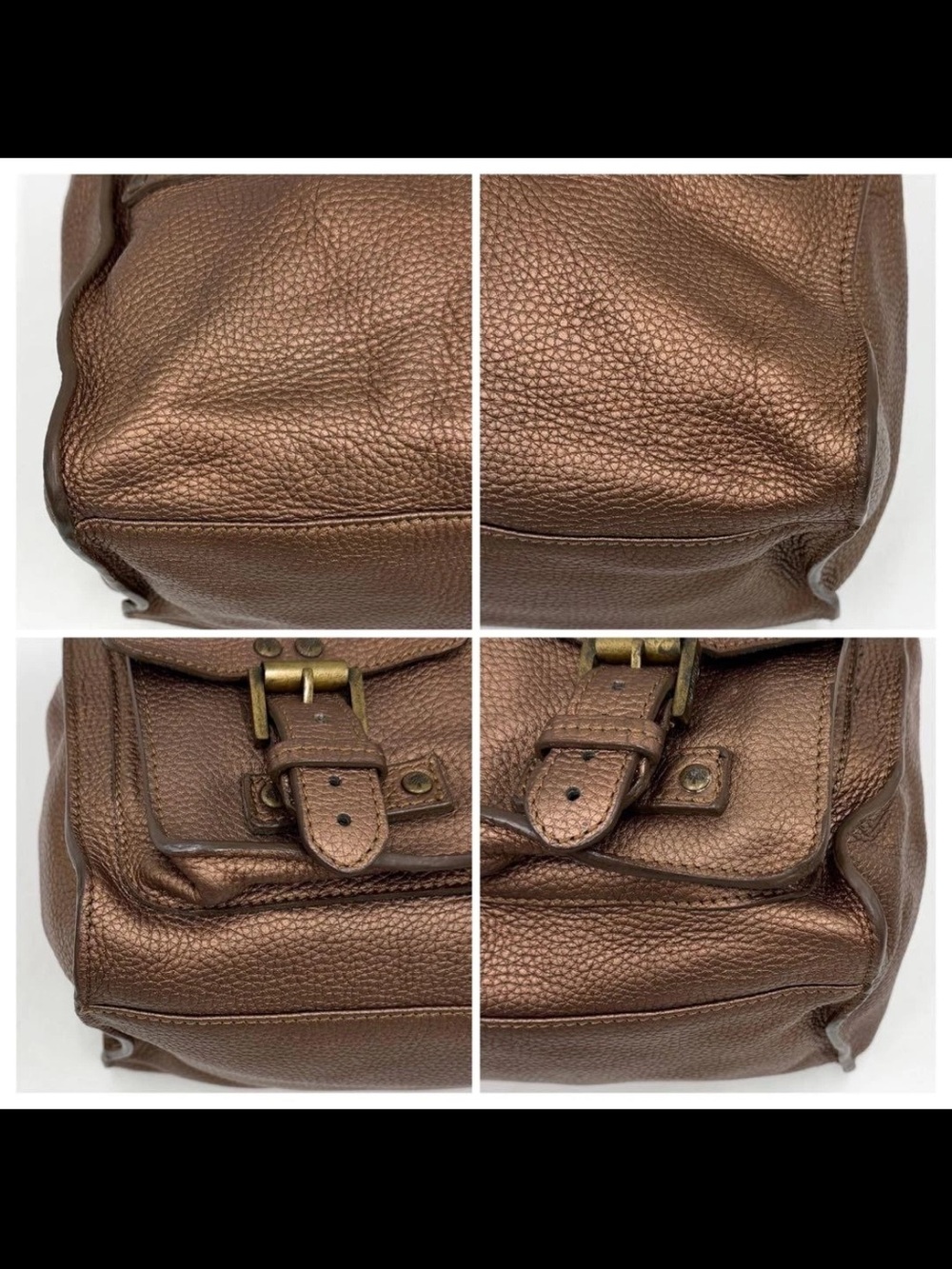 Mulberry Brown Pebbled Leather Buckle Satchel - Picture 5 of 11